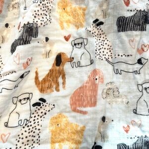 LouLou Lollipop Muslin Dog Print Fitted Crib Sheet